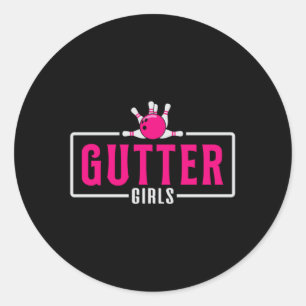 Pegatina Redonda Chica de boliche Reina Princesa Bowl Bowler regalo