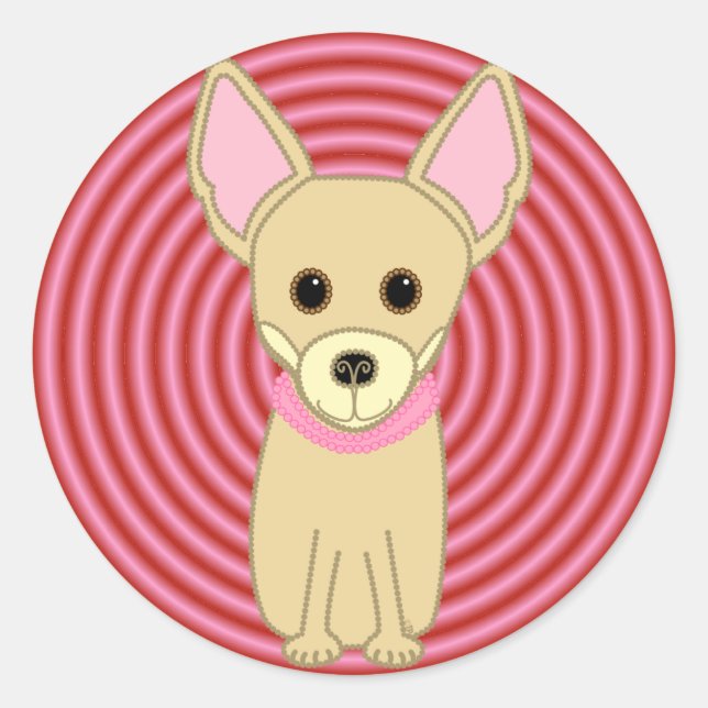 Pegatina Redonda Chica de Chihuahua (Anverso)