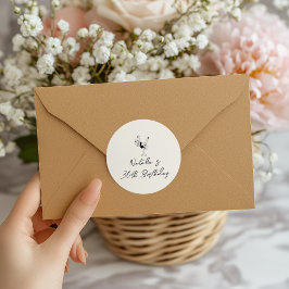 Pegatina Redonda Chica de cócteles dibujado a mano por 30 años