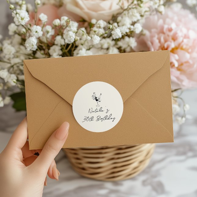 Pegatina Redonda Chica de cócteles dibujado a mano por 30 años (Subido por el creador)