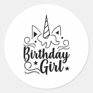 Pegatina Redonda Chica de cumpleaños