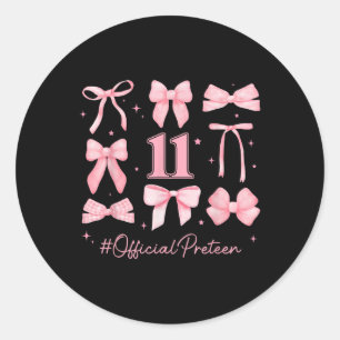 Pegatina Redonda chica de cumpleaños 11 años Coquette B