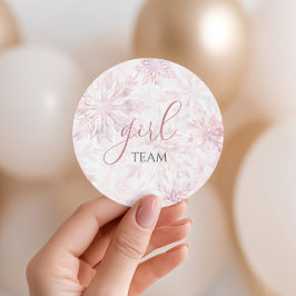 Pegatina Redonda Chica de equipo de revelación de género de copo de