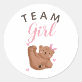 Pegatina Redonda Chica de equipo Género revelar Fiesta de voto Oso