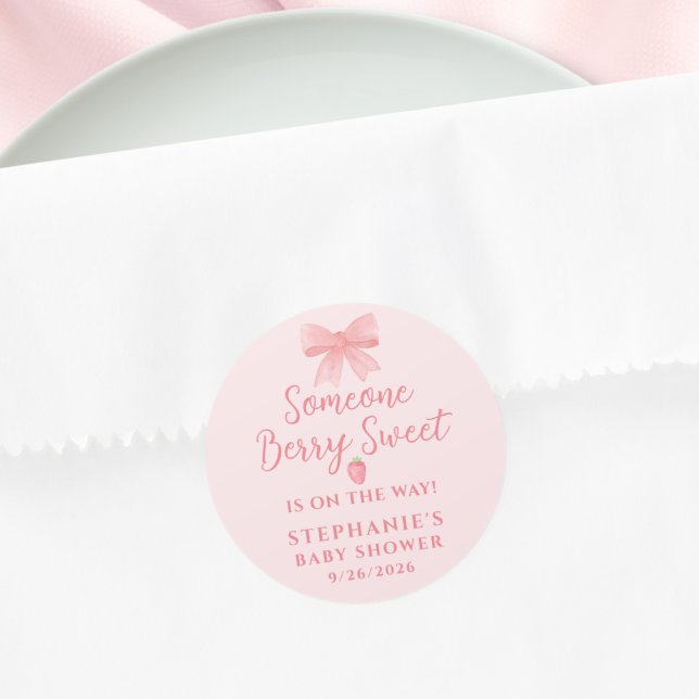 Pegatina Redonda Chica de Fresa Dulce Fiesta de Bebé  (Subido por el creador)