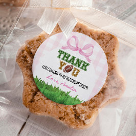 Pegatina Redonda Chica de fútbol partido de cumpleaños indio