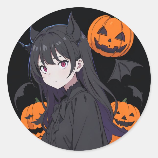 Pegatina Redonda chica de halloween (Anverso)