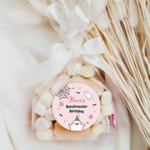 Chica de Halloween Cumpleaños Fantasma Rosa Cute