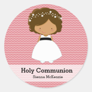 Pegatina Redonda Chica de la comunión sagrada * Elija su color de f