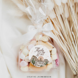 Pegatina Redonda Chica de la Cowgirl occidental Baby Shower Gracias