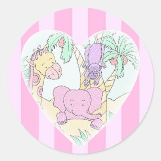 Pegatina Redonda Chica de las bendiciones del corazón del bebé de