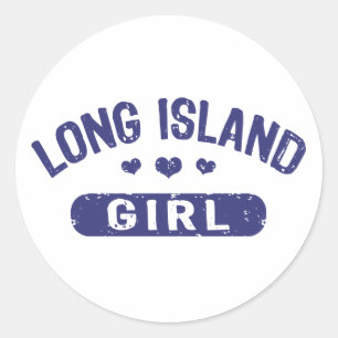 Pegatina Redonda Chica de Long Island