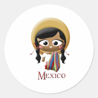 Pegatina Redonda Chica de México