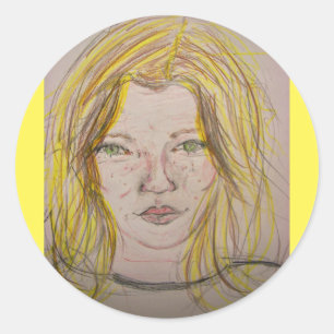 Pegatina Redonda Chica de modelo