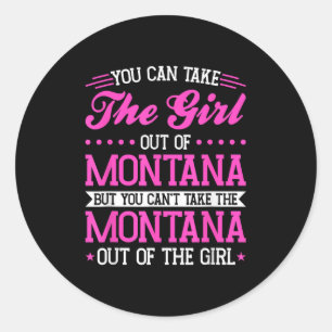 Pegatina Redonda Chica de Montana no puede eliminar a The Montana