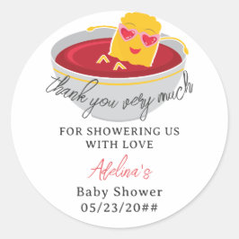 Pegatina Redonda Chica De Nugget De Pollo De Nugget De Pequeña Cuid