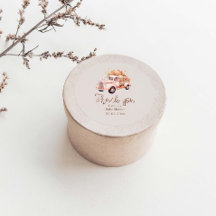 Chica de otoño Baby Shower Camión de calabaza rosa