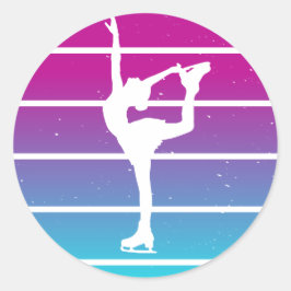 Pegatina Redonda Chica de patinaje artístico