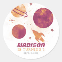 Chica de Planeta de Acuarela del Espacio Ultraterr