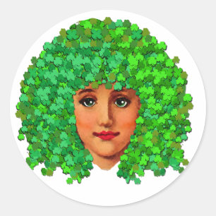 Pegatina Redonda Chica de Shamrock