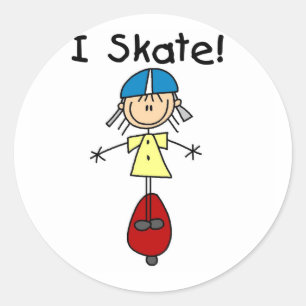 Pegatina Redonda Chica de Skateboarding