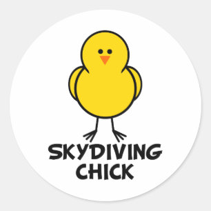 Pegatina Redonda Chica de Skydiving