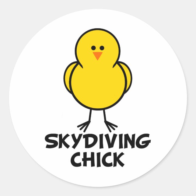 Pegatina Redonda Chica de Skydiving (Anverso)