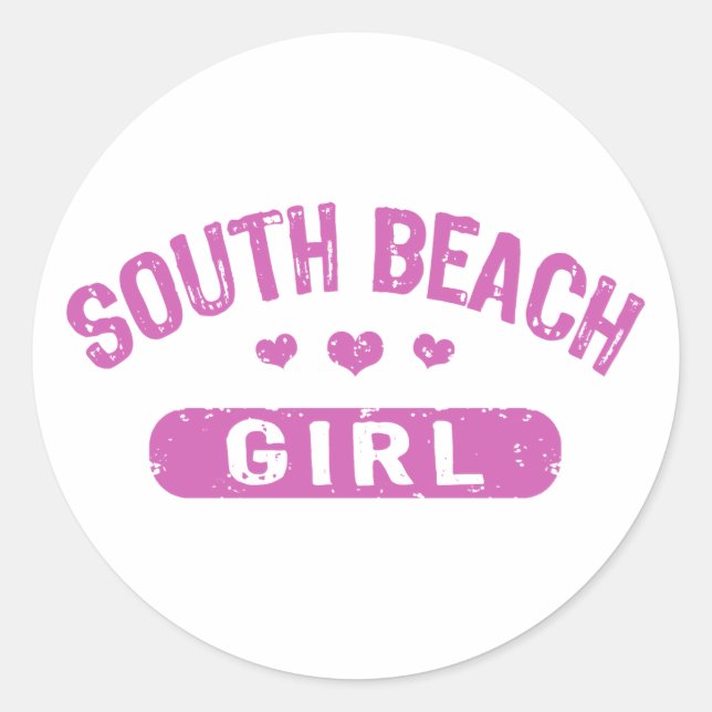 Pegatina Redonda Chica de South Beach (Anverso)