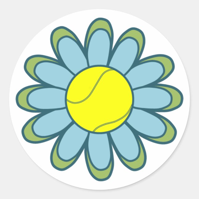 Pegatina Redonda Chica de tenis azul (Anverso)