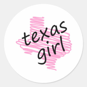 Pegatina Redonda Chica de Texas con Mapa de Texas con grillos