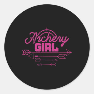 Pegatina Redonda Chica de tiro con arco Funny Bow Arrow Archer Bowc