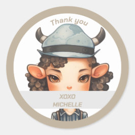 Pegatina Redonda Chica de vaca