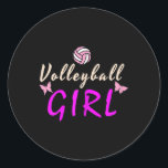 Pegatina Redonda Chica de voleibol<br><div class="desc">Chica de voleibol</div>