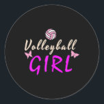Pegatina Redonda Chica de voleibol<br><div class="desc">Chica de voleibol</div>