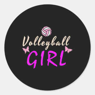 Pegatina Redonda Chica de voleibol
