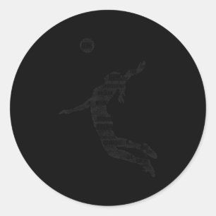 Pegatina Redonda Chica de voleibol Juvenil Jugadora 6