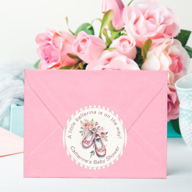 Pegatina Redonda Chica de zapatos de Ballerina Rosa Vieja Baby Show (Subido por el creador)