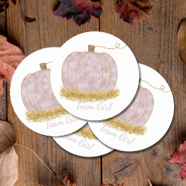 Pegatina Redonda Chica del equipo Calabaza Género revelar voto Fies