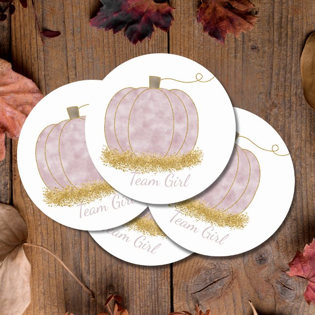 Pegatina Redonda Chica del equipo Calabaza Género revelar voto Fies (Subido por el creador)