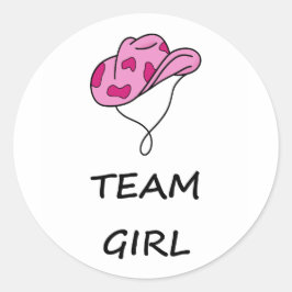 Pegatina Redonda Chica del equipo Vote género revelar fiesta