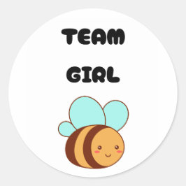 Pegatina Redonda Chica del equipo Vote género revelar fiesta