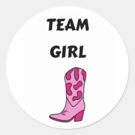 Pegatina Redonda Chica del equipo Vote género revelar fiesta