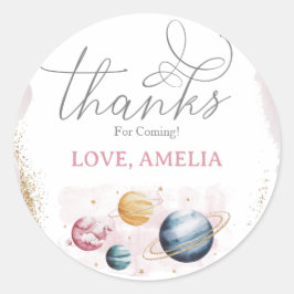 Pegatina Redonda Chica del espacio ultraterrestre Birthday Galaxy S