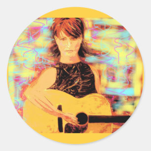 Pegatina Redonda chica del folksinger