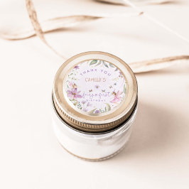 Pegatina Redonda Chica del primer cumpleaños de hadas