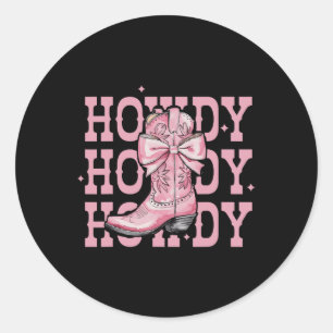 Pegatina Redonda Chica del suroeste de Howdy