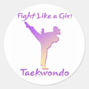 Pegatina Redonda Chica del Taekwondo