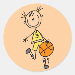 Pegatina Redonda Chica Discotecas y regalos de baloncesto