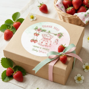 Pegatina Redonda Chica Dulce de Frutas Baby Shower
