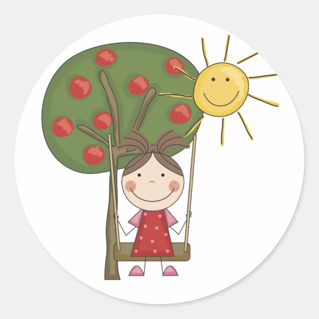 Pegatina Redonda Chica en camisetas y regalos de Swing (Anverso)